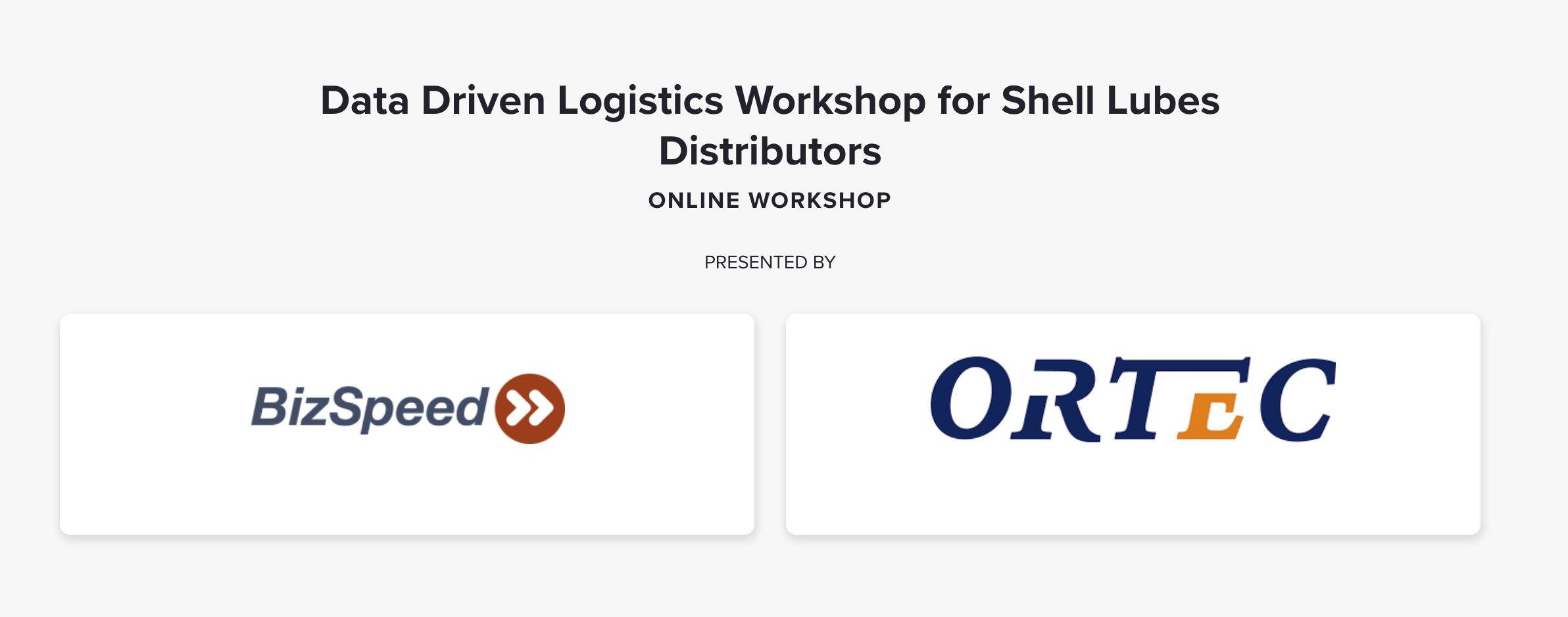 data driven logistics workshop for shell